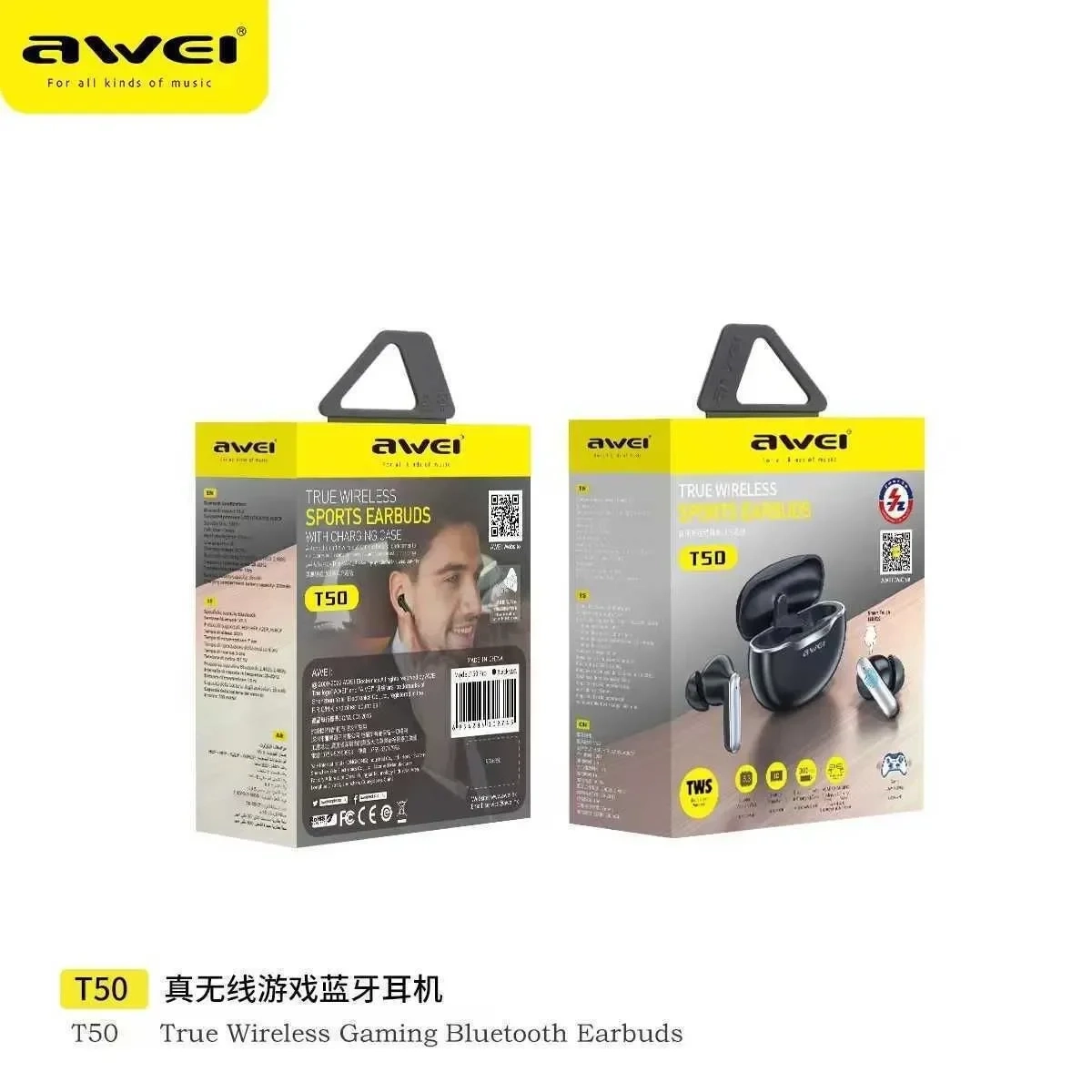 Awei T50 In-ear Bluetooth Handsfree Μαύρο