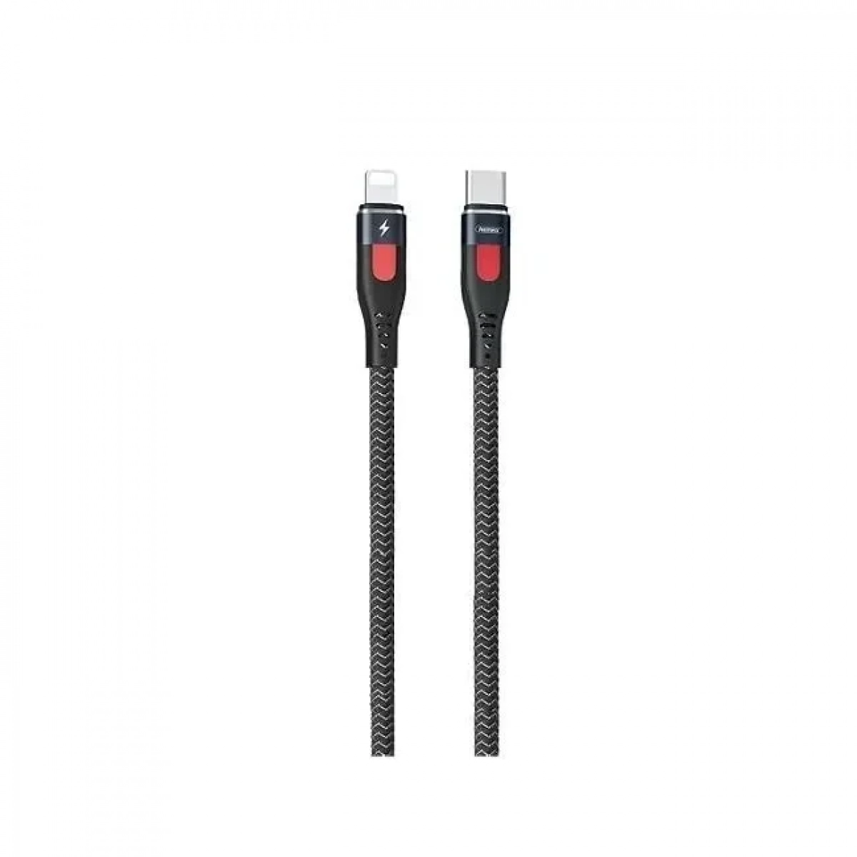 Remax RC-188I Braided USB 2.0 Cable USB-C male - Lightning Μαύρο 1m