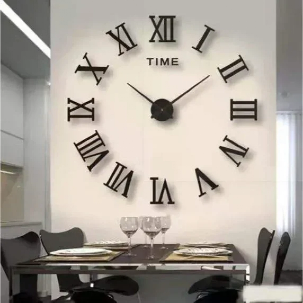 3D Ρολόι Τοίχου Roman Numbers DIY Μικρό (50 - 70cm) - Black