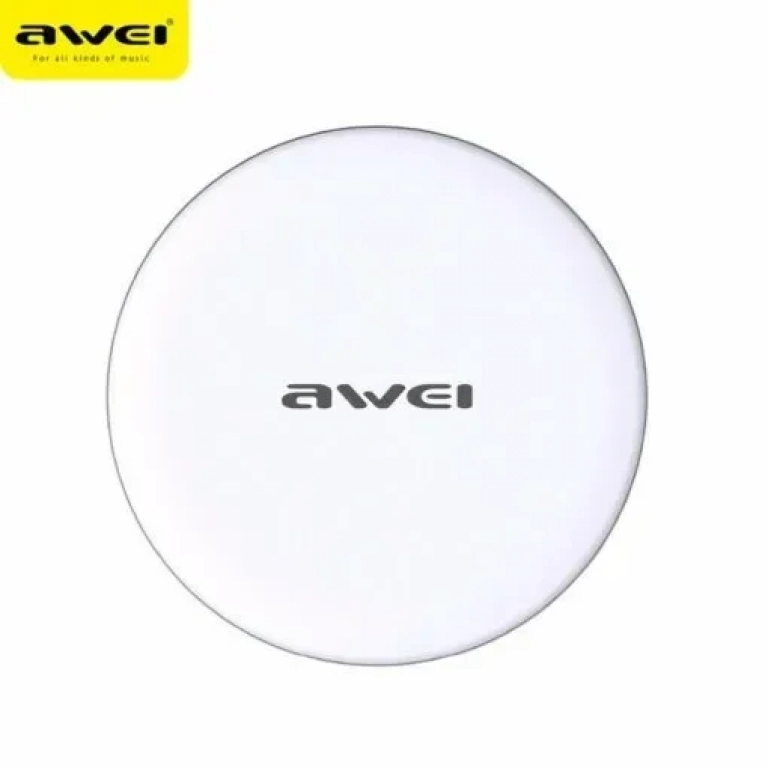 Awei Ασύρματος Φορτιστής (Qi Pad) Λευκός (W6)