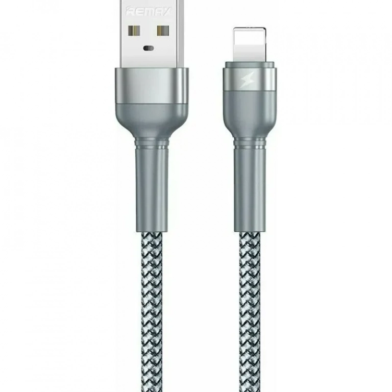 Remax Braided USB to Lightning Cable Ασημί 1m (RC-124i)