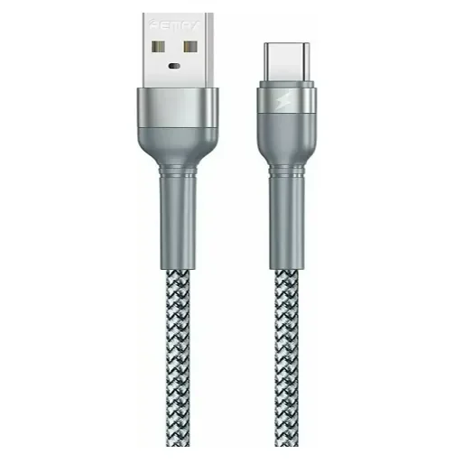 Remax Braided Usb 2.0 Cable Usb-C Male - Usb-A Male Ασημί 1M (Rc-124A)