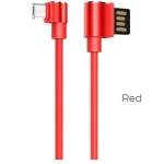 Hoco Angle (90°) / Regular USB 2.0 to micro USB Cable Κόκκινο 1.2m (U37)