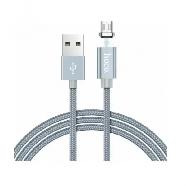 Hoco Braided / Magnetic USB 2.0 to micro USB Cable Γκρι 1m (U40A)