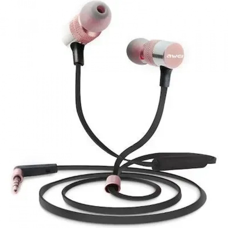 Awei ES20TY In-ear Handsfree με Βύσμα 3.5mm Ροζ Χρυσό