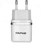 Awei Φορτιστής Χωρίς Καλώδιο με 2 Θύρες USB-A Ασημί (C-930)