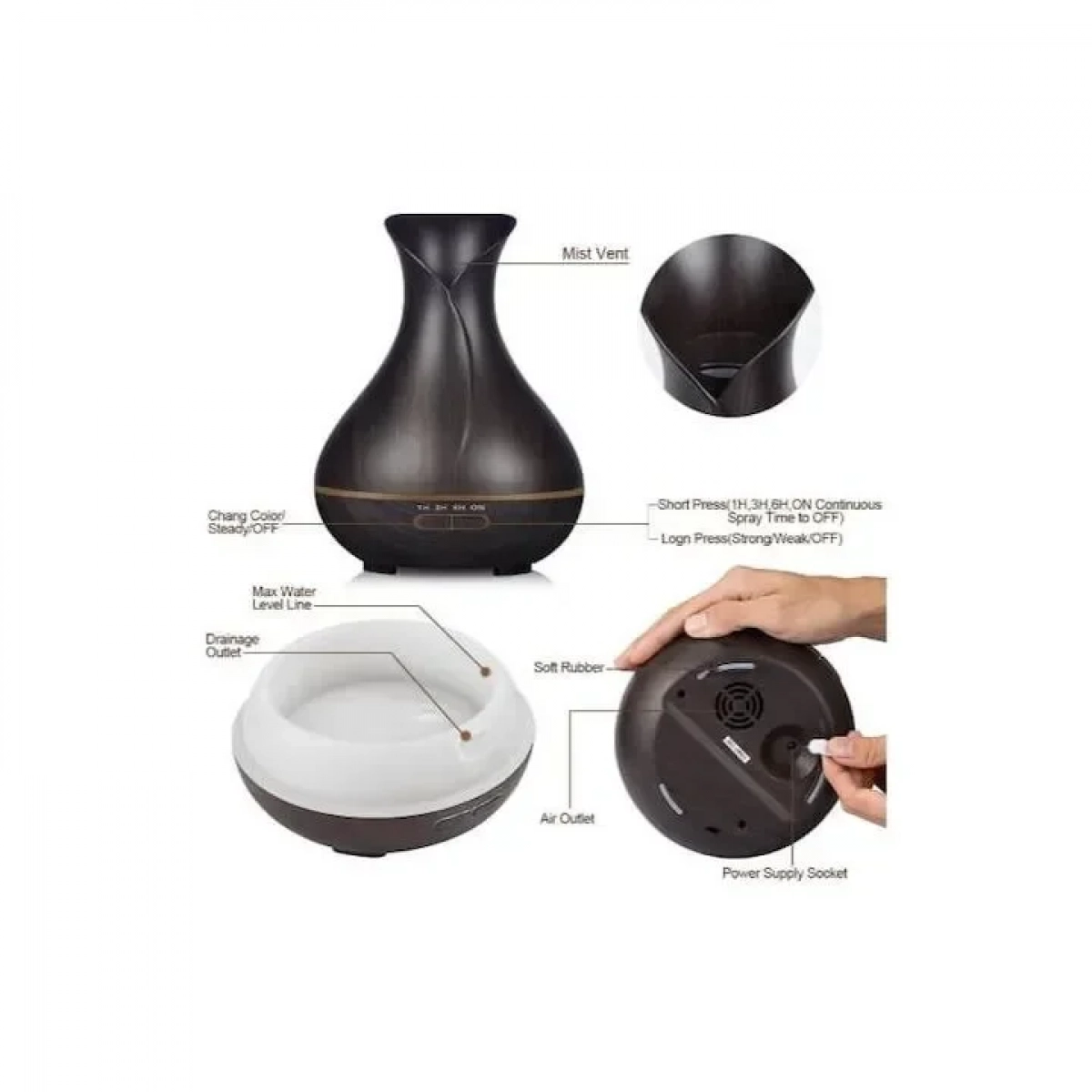 Υγραντήρας Υπερήχων & Αρωματοθεραπείας Ultrasonic Aroma Humidifier KJR-036B