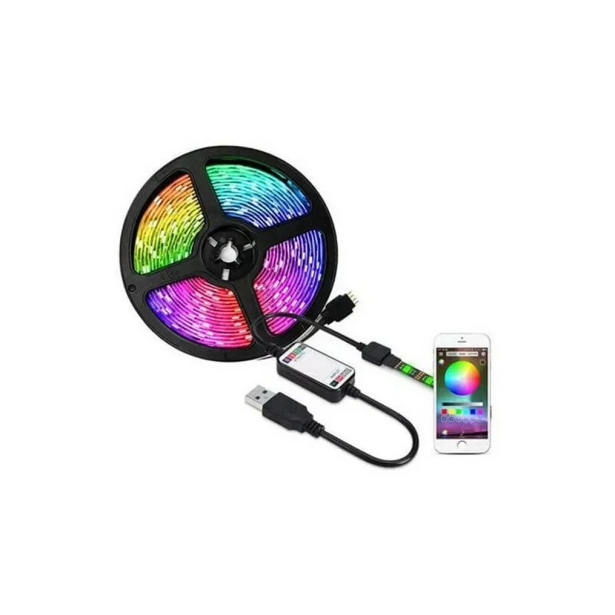 Αδιάβροχη ταινία RIXME LED 5050 USB 5V/13W IP64, RGB, 5m Χωρίς Τηλεχειριστήριο