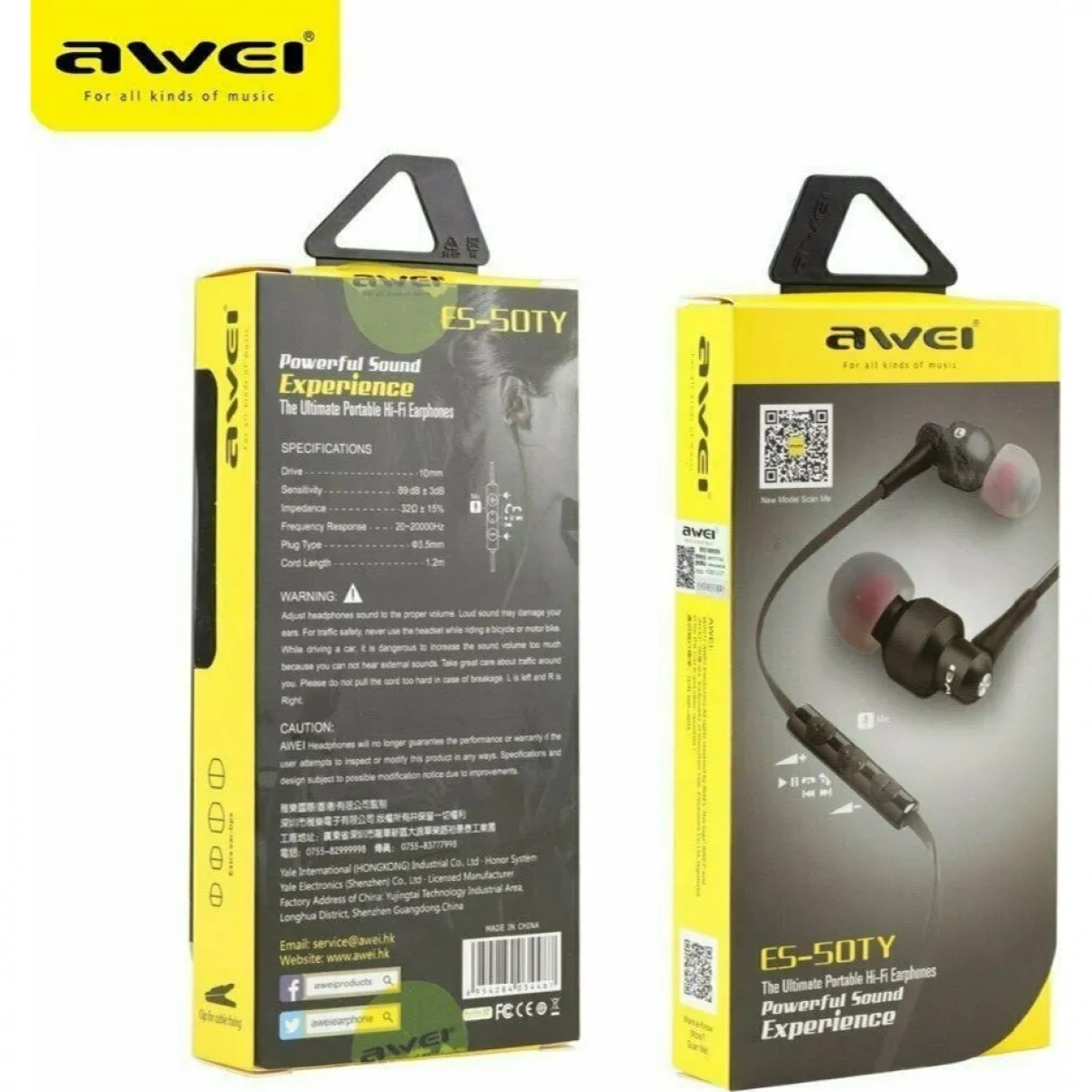 Awei ES-50TY In-ear Handsfree με Βύσμα 3.5mm Χρυσό