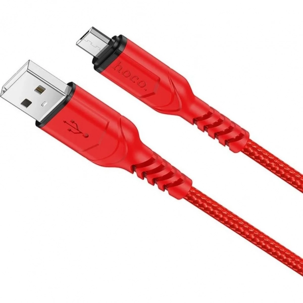 Hoco Braided USB 2.0 to micro USB Cable Κόκκινο 1m (Victory X59)