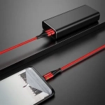 Hoco Braided / LED USB 2.0 to micro USB Cable Κόκκινο 1.2m (U93 Shadow)