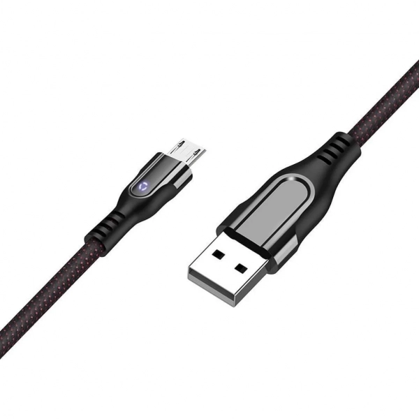 Hoco LED USB 2.0 to micro USB Cable Μαύρο 1.2m (U54 Advantage)