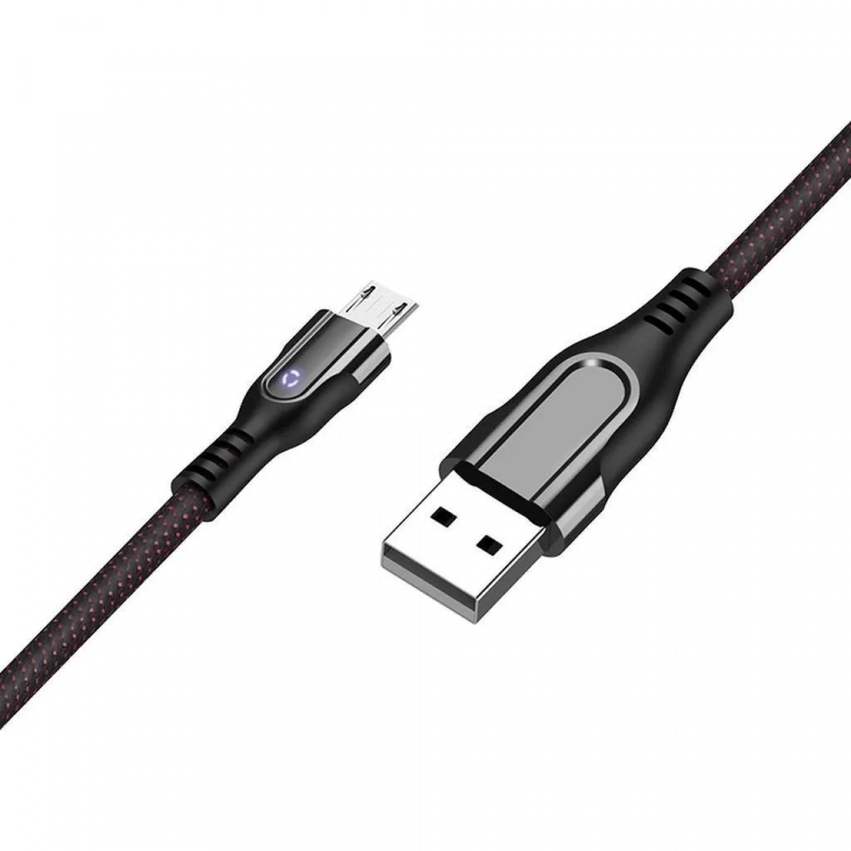 Hoco LED USB 2.0 to micro USB Cable Μαύρο 1.2m (U54 Advantage)