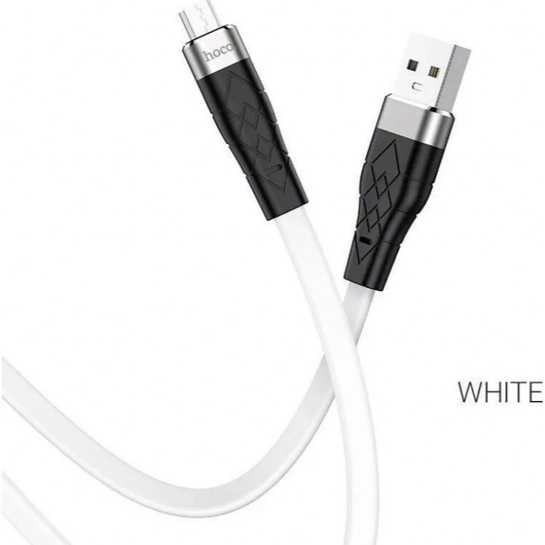 Hoco Flat USB 2.0 to micro USB Cable Λευκό 1m (X53)