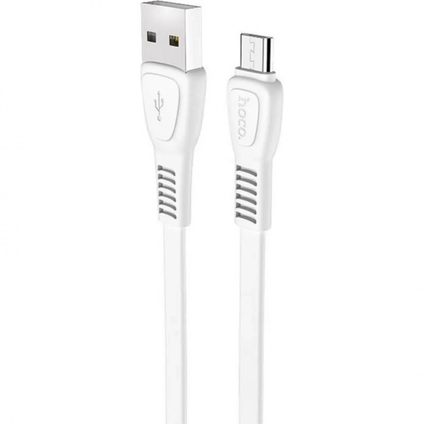 Hoco Flat USB 2.0 to micro USB Cable Λευκό 1m (X40 Noah)