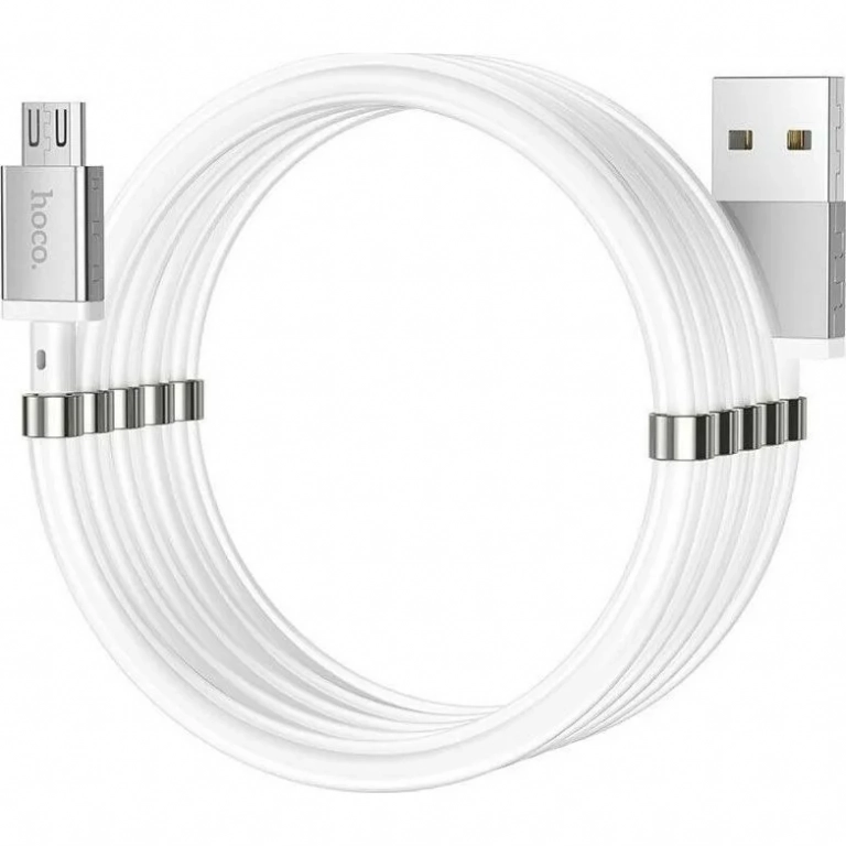 Hoco U91 Magnetic USB 2.0 to micro USB Cable Λευκό 1m (HC-U91M)