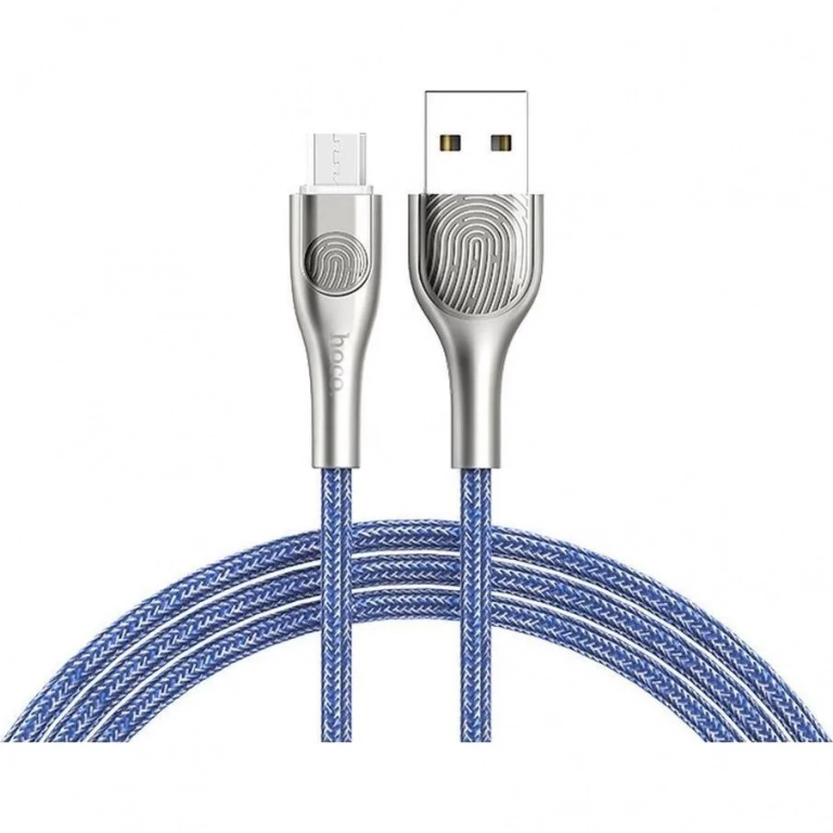 Hoco Braided USB 2.0 to micro USB Cable Μπλε 1.2m (U59 Enlightenment)