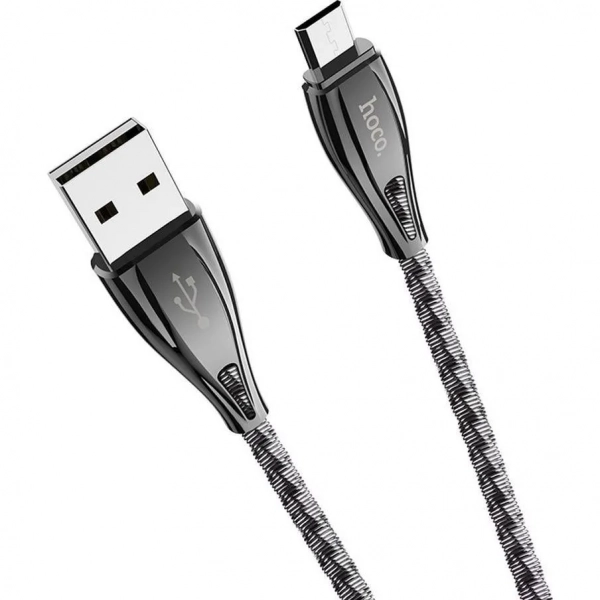 Hoco Braided USB 2.0 to micro USB Cable Γκρι 1.2m (U56 Metal Armor)