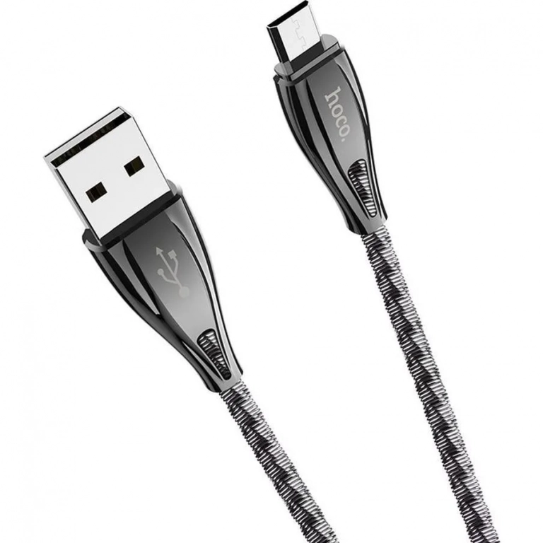 Hoco Braided USB 2.0 to micro USB Cable Γκρι 1.2m (U56 Metal Armor)