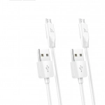 Hoco Regular USB 2.0 to micro USB Cable Λευκό 1m (X1) 2τμχ