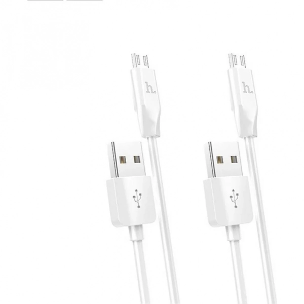 Hoco Regular USB 2.0 to micro USB Cable Λευκό 1m (X1) 2τμχ