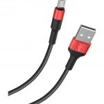 Hoco Braided USB 2.0 to micro USB Cable Μαύρο/Κόκκινο 1m (X26)