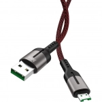 Hoco Braided USB 2.0 to micro USB Cable Κόκκινο 1.2m (HC-U68MR)