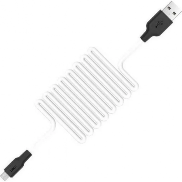 Hoco Braided USB 2.0 to micro USB Cable Λευκό 1m (X21)
