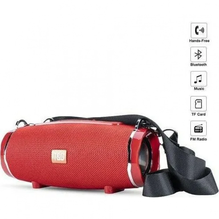 T&G TG-145 Ηχείο Bluetooth 10W με Ραδιόφωνο και 3 ώρες Λειτουργίας Red