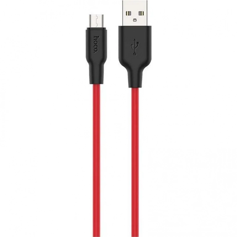 Hoco Regular USB 2.0 to micro USB Cable Κόκκινο 1m (X21 Plus)