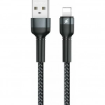 Remax Braided USB to Lightning Cable Μαύρο 1m (RC-124i)