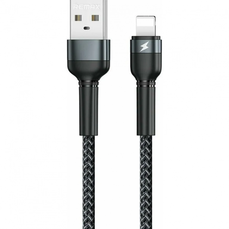 Remax Braided USB to Lightning Cable Μαύρο 1m (RC-124i)