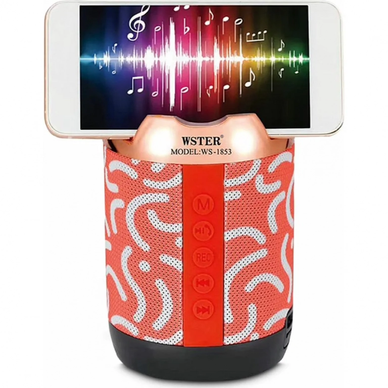 WSTER WS-1853 Ηχείο Bluetooth 3W με Ραδιόφωνο και 3 ώρες Λειτουργίας Red