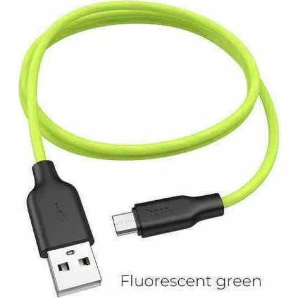 Hoco X21 Plus Regular USB 2.0 to micro USB Cable Πράσινο 1m (HOC-X21PM-GN)
