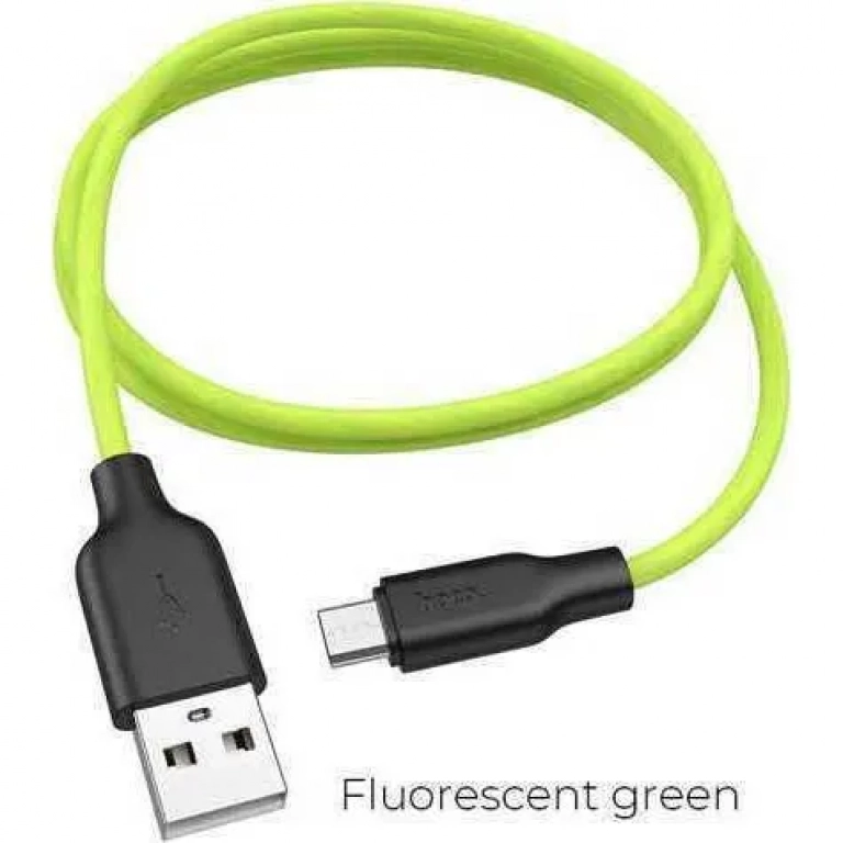 Hoco X21 Plus Regular USB 2.0 to micro USB Cable Πράσινο 1m (HOC-X21PM-GN)