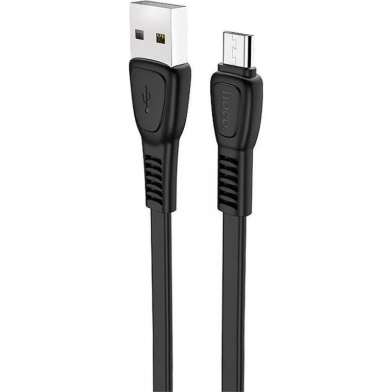 Hoco Flat USB 2.0 to micro USB Cable Μαύρο 1m (X40 Noah)