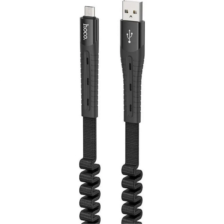 Hoco Flat USB 2.0 to micro USB Cable Μαύρο 1.2m (U78)