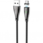 Hoco U75 Blaze Magnetic / Regular USB 2.0 to micro USB Cable Μαύρο 1.2m (716187)