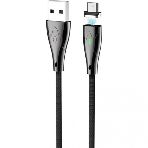 Hoco U75 Blaze Magnetic / Regular USB 2.0 to micro USB Cable Μαύρο 1.2m (716187)