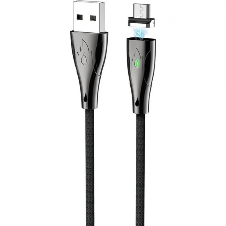 Hoco U75 Blaze Magnetic / Regular USB 2.0 to micro USB Cable Μαύρο 1.2m (716187)