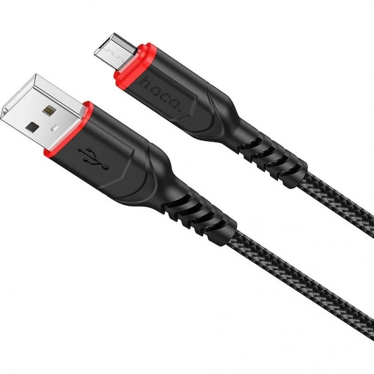 Hoco Braided USB 2.0 to micro USB Cable Μαύρο 1m (Victory X59)