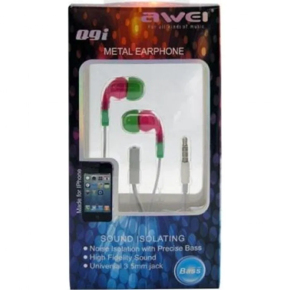 Awei Q9i In-ear Handsfree με Βύσμα 3.5mm Ροζ