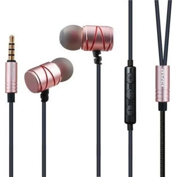 Awei ES910TY In-ear Handsfree με Βύσμα 3.5mm Ροζ Χρυσό
