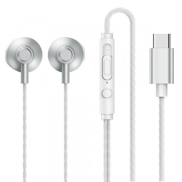 Remax RM-711a Earbuds Handsfree με Βύσμα USB-C Ασημί