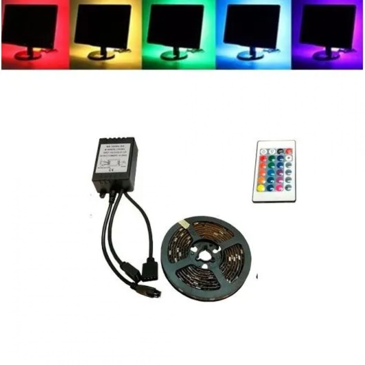 Πλήρες Κιτ Κρυφού Φωτισμού RGB με USB για Τηλεοράσεις(40'-60') και Τηλεχειριστήριο