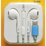 Andowl Q-A49 In-ear Handsfree με Βύσμα Lightning Λευκό - Image 2