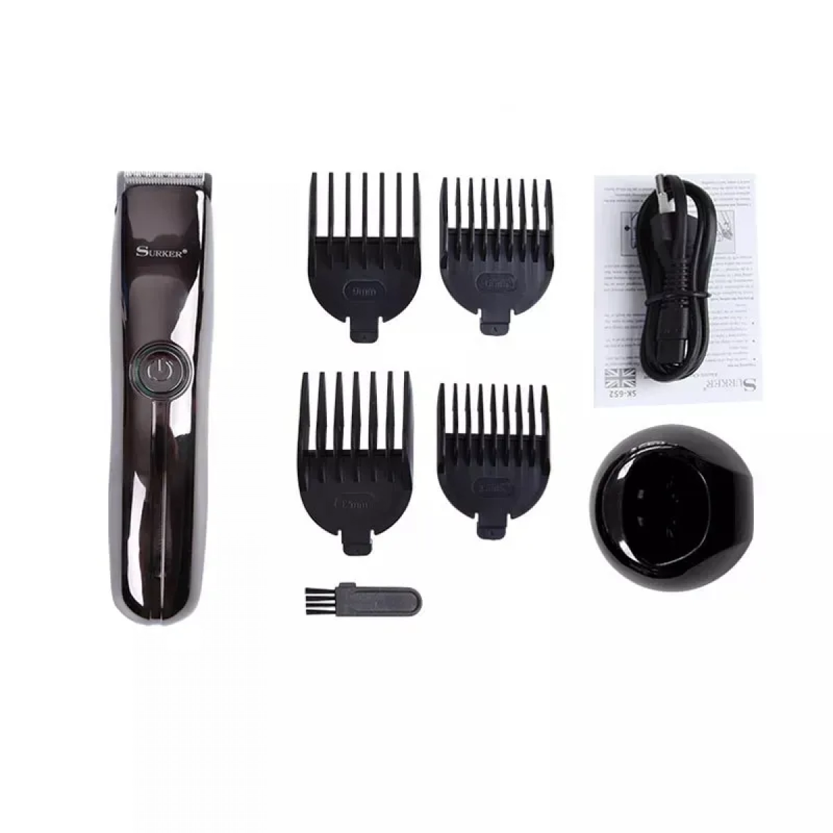 Surker Cordless Επαναφορτιζόμενη κουρευτική μηχανή SK-652 Μαύρο - Image 3