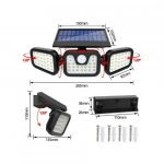 Προβολέας 7W Ηλιακός με Αισθητήρα Κίνησης Τριπλός FL-1725A