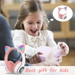 Laibuy A1 Ασύρματα/Ενσύρματα On Ear Παιδικά Ακουστικά Ροζ
