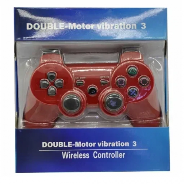 Double Motor Vibration 3 Ασύρματο Gamepad για PS3 Κόκκινο